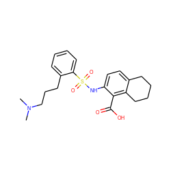 CN(C)CCCc1ccccc1S(=O)(=O)Nc1ccc2c(c1C(=O)O)CCCC2 ZINC000014964944