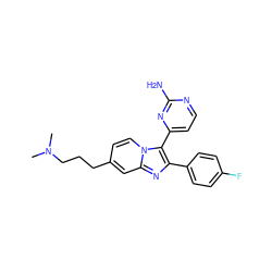 CN(C)CCCc1ccn2c(-c3ccnc(N)n3)c(-c3ccc(F)cc3)nc2c1 ZINC000040973468