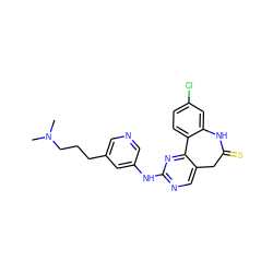 CN(C)CCCc1cncc(Nc2ncc3c(n2)-c2ccc(Cl)cc2NC(=S)C3)c1 ZINC000082148902