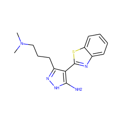 CN(C)CCCc1n[nH]c(N)c1-c1nc2ccccc2s1 ZINC000114400322