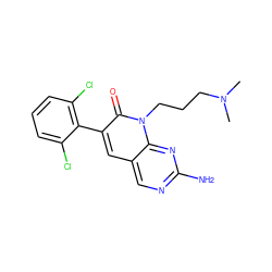 CN(C)CCCn1c(=O)c(-c2c(Cl)cccc2Cl)cc2cnc(N)nc21 ZINC000003815567