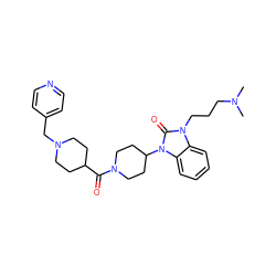 CN(C)CCCn1c(=O)n(C2CCN(C(=O)C3CCN(Cc4ccncc4)CC3)CC2)c2ccccc21 ZINC000058583965