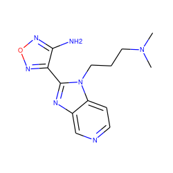 CN(C)CCCn1c(-c2nonc2N)nc2cnccc21 ZINC000028463672