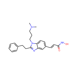 CN(C)CCCn1c(CCc2ccccc2)nc2cc(/C=C/C(=O)NO)ccc21 ZINC000038308372