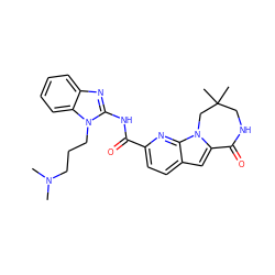 CN(C)CCCn1c(NC(=O)c2ccc3cc4n(c3n2)CC(C)(C)CNC4=O)nc2ccccc21 ZINC000147090971