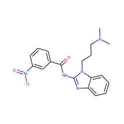 CN(C)CCCn1c(NC(=O)c2cccc([N+](=O)[O-])c2)nc2ccccc21 ZINC000036184975