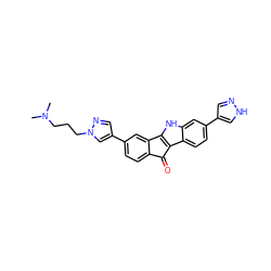 CN(C)CCCn1cc(-c2ccc3c(c2)-c2[nH]c4cc(-c5cn[nH]c5)ccc4c2C3=O)cn1 ZINC000653899213