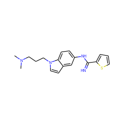 CN(C)CCCn1ccc2cc(NC(=N)c3cccs3)ccc21 ZINC000072142825