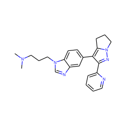 CN(C)CCCn1cnc2cc(-c3c(-c4ccccn4)nn4c3CCC4)ccc21 ZINC000045253694