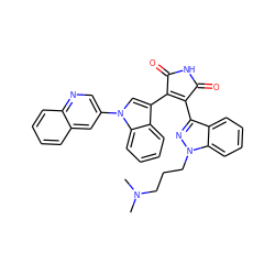 CN(C)CCCn1nc(C2=C(c3cn(-c4cnc5ccccc5c4)c4ccccc34)C(=O)NC2=O)c2ccccc21 ZINC000028117357