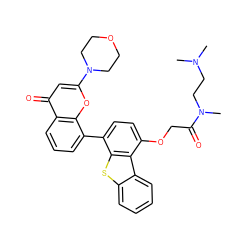 CN(C)CCN(C)C(=O)COc1ccc(-c2cccc3c(=O)cc(N4CCOCC4)oc23)c2sc3ccccc3c12 ZINC000101696529