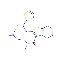 CN(C)CCN(C)C(=O)c1c(NC(=O)c2cccs2)sc2c1CCCC2 ZINC000028707880