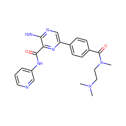 CN(C)CCN(C)C(=O)c1ccc(-c2cnc(N)c(C(=O)Nc3cccnc3)n2)cc1 ZINC000034309538