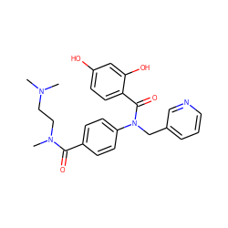 CN(C)CCN(C)C(=O)c1ccc(N(Cc2cccnc2)C(=O)c2ccc(O)cc2O)cc1 ZINC000653769214