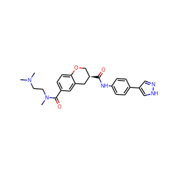 CN(C)CCN(C)C(=O)c1ccc2c(c1)C[C@H](C(=O)Nc1ccc(-c3cn[nH]c3)cc1)CO2 ZINC000040934593