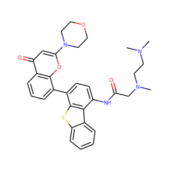 CN(C)CCN(C)CC(=O)Nc1ccc(-c2cccc3c(=O)cc(N4CCOCC4)oc23)c2sc3ccccc3c12 ZINC000101696518