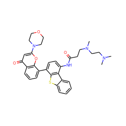 CN(C)CCN(C)CCC(=O)Nc1ccc(-c2cccc3c(=O)cc(N4CCOCC4)oc23)c2sc3ccccc3c12 ZINC000101696436