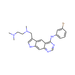 CN(C)CCN(C)Cc1c[nH]c2cc3ncnc(Nc4cccc(Br)c4)c3cc12 ZINC000021289298