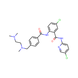 CN(C)CCN(C)Cc1ccc(C(=O)Nc2ccc(Cl)cc2C(=O)Nc2ccc(Cl)cn2)cc1 ZINC000028014390