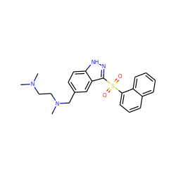 CN(C)CCN(C)Cc1ccc2[nH]nc(S(=O)(=O)c3cccc4ccccc34)c2c1 ZINC000066101904