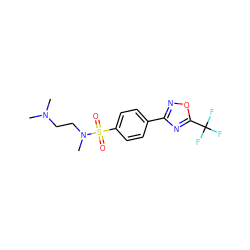 CN(C)CCN(C)S(=O)(=O)c1ccc(-c2noc(C(F)(F)F)n2)cc1 ZINC000142906886