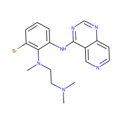 CN(C)CCN(C)c1c(Br)cccc1Nc1ncnc2ccncc12 ZINC000029132945