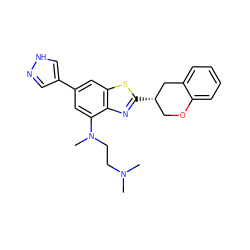 CN(C)CCN(C)c1cc(-c2cn[nH]c2)cc2sc([C@H]3COc4ccccc4C3)nc12 ZINC000049032932