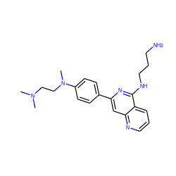 CN(C)CCN(C)c1ccc(-c2cc3ncccc3c(NCCCN)n2)cc1 ZINC000013489170