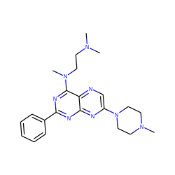 CN(C)CCN(C)c1nc(-c2ccccc2)nc2nc(N3CCN(C)CC3)cnc12 ZINC000142757246