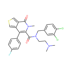 CN(C)CCN(Cc1ccc(Cl)c(Cl)c1)C(=O)c1c(-c2ccc(F)cc2)c2cscc2c(=O)n1C ZINC000096282448