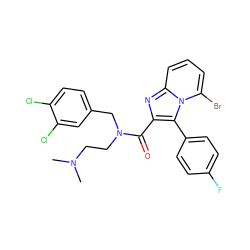 CN(C)CCN(Cc1ccc(Cl)c(Cl)c1)C(=O)c1nc2cccc(Br)n2c1-c1ccc(F)cc1 ZINC000096282437