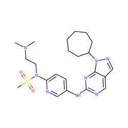 CN(C)CCN(c1ccc(Nc2ncc3cnn(C4CCCCCC4)c3n2)cn1)S(C)(=O)=O ZINC000072182078