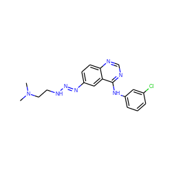 CN(C)CCN/N=N/c1ccc2ncnc(Nc3cccc(Cl)c3)c2c1 ZINC000028646534