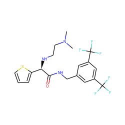 CN(C)CCN[C@@H](C(=O)NCc1cc(C(F)(F)F)cc(C(F)(F)F)c1)c1cccs1 ZINC000034804153