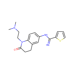 CN(C)CCN1C(=O)CCc2cc(NC(=N)c3cccs3)ccc21 ZINC000073159827