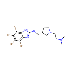 CN(C)CCN1CC[C@@H](CNc2nc3c(Br)c(Br)c(Br)c(Br)c3[nH]2)C1 ZINC000143312770