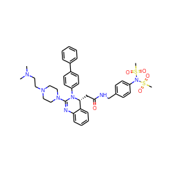 CN(C)CCN1CCN(C2=Nc3ccccc3[C@@H](CC(=O)NCc3ccc(N(S(C)(=O)=O)S(C)(=O)=O)cc3)N2c2ccc(-c3ccccc3)cc2)CC1 ZINC000169307079