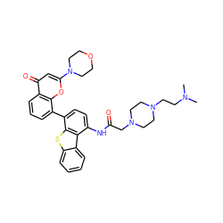 CN(C)CCN1CCN(CC(=O)Nc2ccc(-c3cccc4c(=O)cc(N5CCOCC5)oc34)c3sc4ccccc4c23)CC1 ZINC000101696561