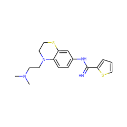 CN(C)CCN1CCSc2cc(NC(=N)c3cccs3)ccc21 ZINC000113970687