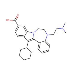 CN(C)CCN1CCn2c(c(C3CCCCC3)c3ccc(C(=O)O)cc32)-c2ccccc21 ZINC000036350477