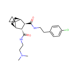 CN(C)CCNC(=O)[C@H]1[C@H](C(=O)NCCc2ccc(Cl)cc2)[C@@H]2C=C[C@H]1C21CC1 ZINC000168594280