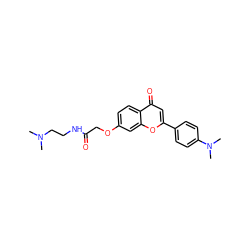 CN(C)CCNC(=O)COc1ccc2c(=O)cc(-c3ccc(N(C)C)cc3)oc2c1 ZINC001772618163