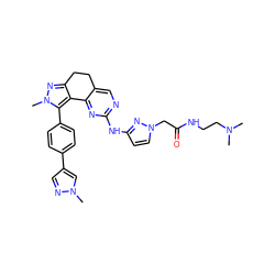 CN(C)CCNC(=O)Cn1ccc(Nc2ncc3c(n2)-c2c(nn(C)c2-c2ccc(-c4cnn(C)c4)cc2)CC3)n1 ZINC000224947993