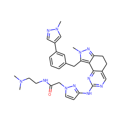 CN(C)CCNC(=O)Cn1ccc(Nc2ncc3c(n2)-c2c(nn(C)c2Cc2cccc(-c4cnn(C)c4)c2)CC3)n1 ZINC000224949453