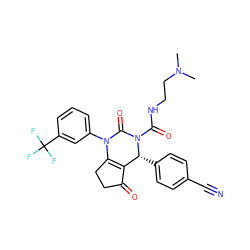 CN(C)CCNC(=O)N1C(=O)N(c2cccc(C(F)(F)F)c2)C2=C(C(=O)CC2)[C@H]1c1ccc(C#N)cc1 ZINC001772644013