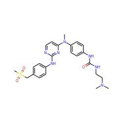 CN(C)CCNC(=O)Nc1ccc(N(C)c2ccnc(Nc3ccc(CS(C)(=O)=O)cc3)n2)cc1 ZINC000014945164