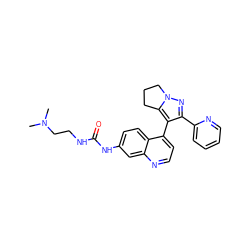 CN(C)CCNC(=O)Nc1ccc2c(-c3c(-c4ccccn4)nn4c3CCC4)ccnc2c1 ZINC000045244952