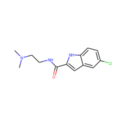 CN(C)CCNC(=O)c1cc2cc(Cl)ccc2[nH]1 ZINC000004698652