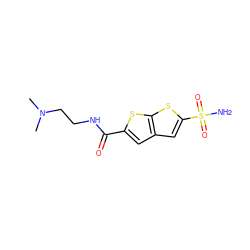 CN(C)CCNC(=O)c1cc2cc(S(N)(=O)=O)sc2s1 ZINC000001894437