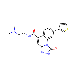 CN(C)CCNC(=O)c1cc2n[nH]c(=O)n2c2cc(-c3ccsc3)ccc12 ZINC000084615832